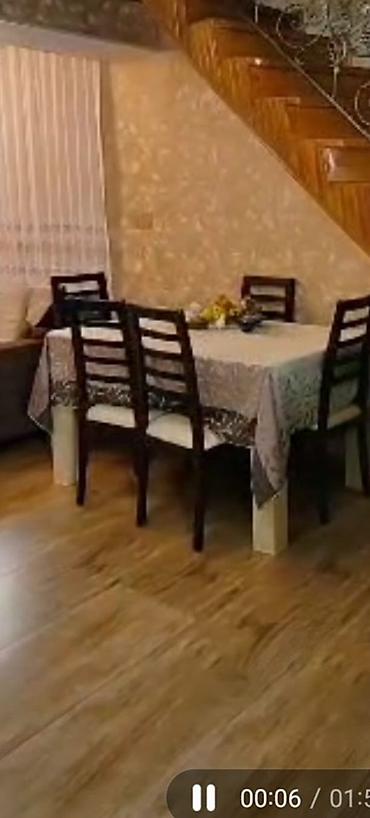 Yemək masası dəsti - Düzbucaqlı formalı geniş yemək masası, 6