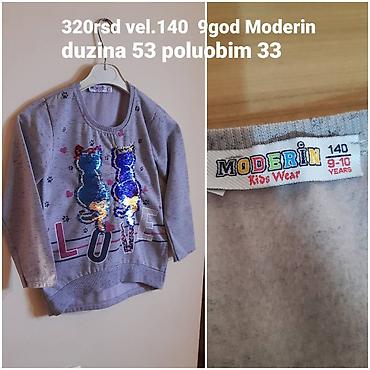 prsluci za prolece: Dečja dukserica Modern Kids Wear, veličina 140 (za 9–10 godina). Siva — 1