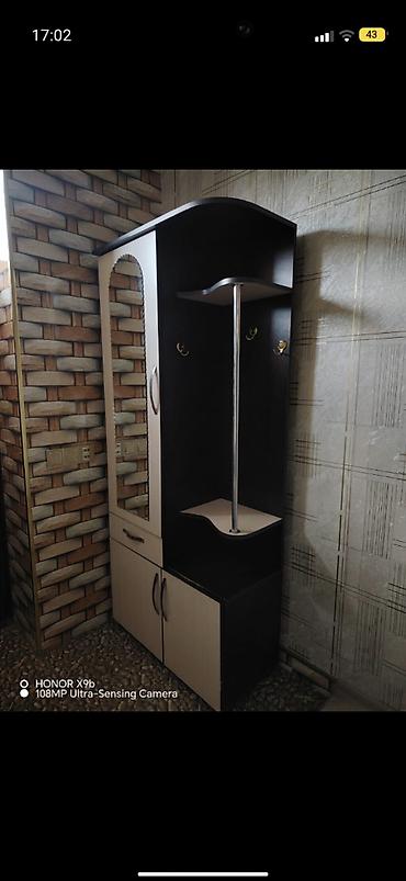 Dəhliz dolabları: Dəhliz üçün künc paltar asılqanı və şkaf dəsti - Material — 2