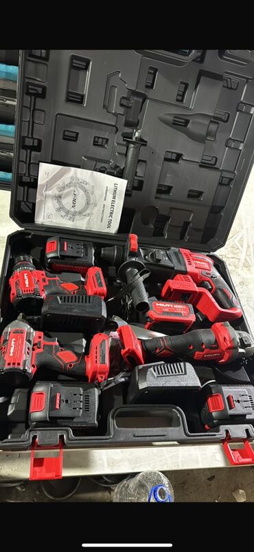 бытовая техника оптом бишкек: Hilti 4в1
Перфоратор 
Болгарка 
Шуруповерт 
Гайкаверт 
 
Цена 9500