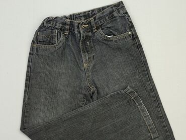 jeansy czarne z przetarciami: Spodnie jeansowe, Tu, 9 lat, 128/134, stan - Dobry
