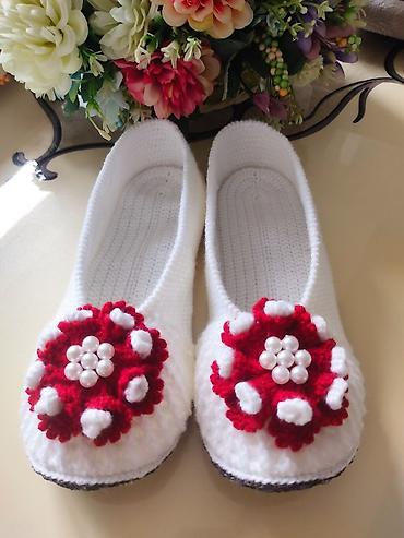 Домашние тапочки: Домашние тапочки, 38.5, Новый, цвет - Белый, Самовывоз — 2