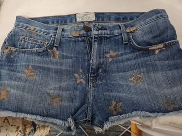 женские джинсовые шорты с завышенной талией: Боксерки, Джинс, США, M (EU 38)