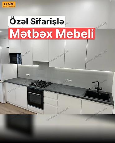 Özəl sifarişlə Mətbəx Mebeli - Minimalist və funksional dizayn: ağ