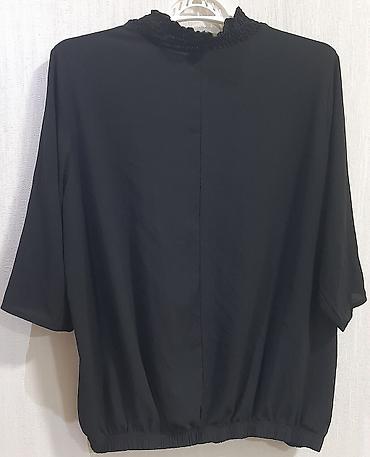 cinsi: Qara rəngli qadın bluzası - Model: yarımboğaz (şirəli/volanlı rezinli — 2