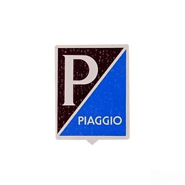 stikeri: Piaggio amblem/znak za skuter – klasični pravougaoni bedž sa kosom — 1