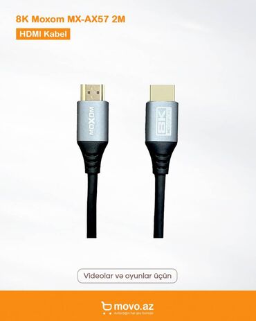 Televizorlar: 📦 HDMI Kabel 8K Moxom MX-AX57 2M | EL-029 Videolar və oyunlar üçün 🔸