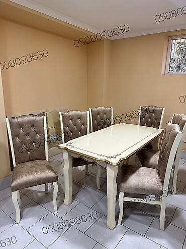 mdf panel: Qonaq otağı üçün, Yeni, Açılmayan, Kvadrat masa, 6 stul — 2