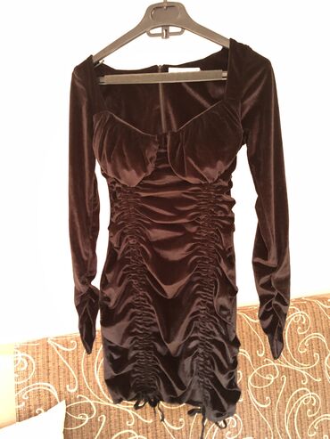 dugačke haljine: S (EU 36), color - Black, Cocktail, Long sleeves