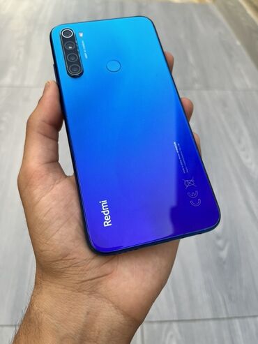 telefon ucun fan: Redmi Note 8, 64 GB, rəng - Göy, Barmaq izi
