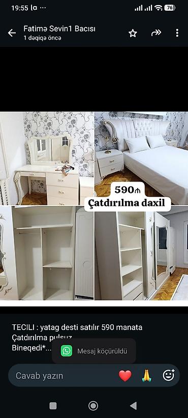 TECILI : yatag desti satılır 590 manata Çatdırılma pulsuz. Bineqedi*