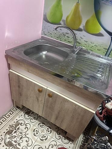 mətbəx stolari: Mətbəx üçün paslanmayan poladdan birgözlü çanaqlı lavabo modulu - Üst — 3