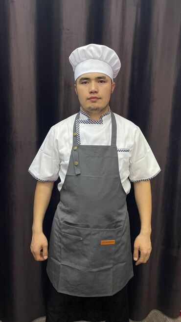 Спецодежда: Холщовый фартук для ресторана, персонализированный с печатью логотипа — 16