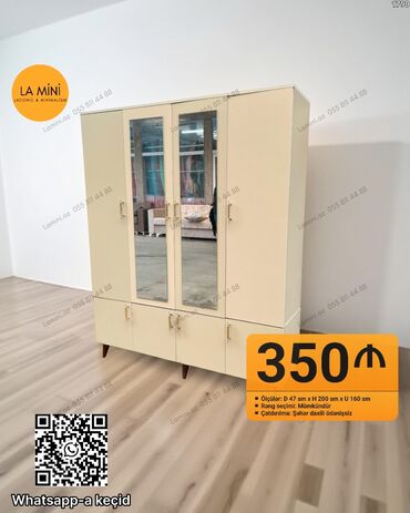 подвесные шкафы в спальню: Açılan, 3 qapılı Düz dolab, Qarderob, paltar dolabı