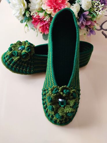 Домашние тапочки: Домашние тапочки, 38, Новый, цвет - Зеленый, Самовывоз — 3