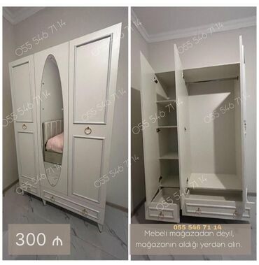 paltar qurutmaq ucun asilqan: Yeni, 3 qapılı Düz dolab, Qarderob, paltar dolabı