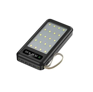 Аккумуляторы: Портативный аккумулятор с фонариком и прожектором 20000мА Power Bank — 10