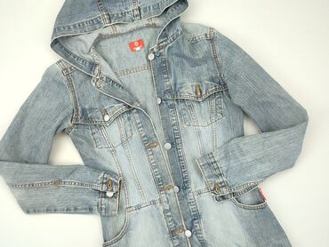 białe jeansy mom fit: Damska Kurtka Jeansowa, S, stan - Dobry