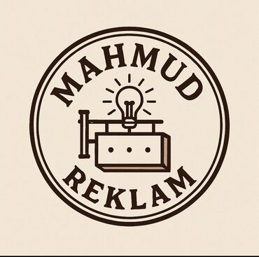 Reklam, çap: Mahmud Calali mağazalara mollara obyektlərə restaranlara işiqlı