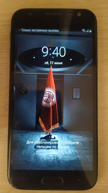 каракол телефоны: Samsung Galaxy J3 2017, Колдонулган, түсү - Кара, 2 SIM