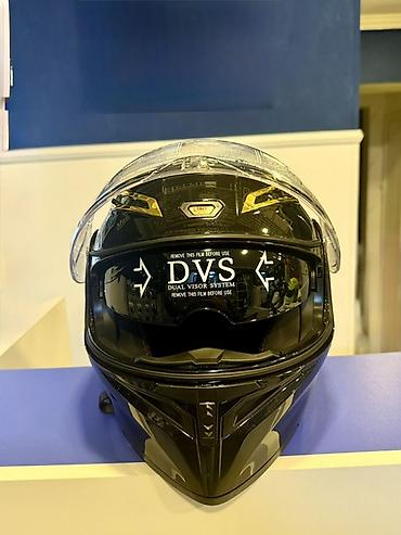 full face kask: Motorsiklet kaskı – tam üzlü, DVS (Dual Visor System) ikiqat vizorlu — 2