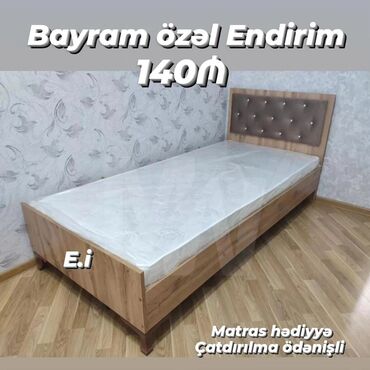 Çarpayılar: Yeni, Təknəfərlik çarpayı, Bazasız, Matras ilə, Siyirməsiz, Azərbaycan — 7
