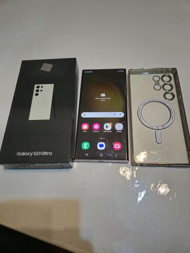 кабура: Samsung Galaxy S23 Ultra, 256 ГБ, цвет - Белый, Сенсорный, Отпечаток пальца, Беспроводная зарядка