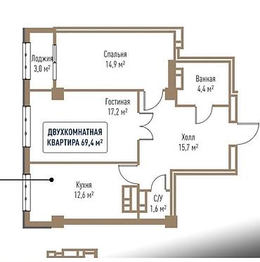 Недвижимость: 2 комнаты, 70 м², Технопарк Элитка, 11 этаж, ПСО (под самоотделку) — 4
