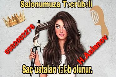 sac kəsimi: Qadın saç ustası tələb olunur, Faiz — 1