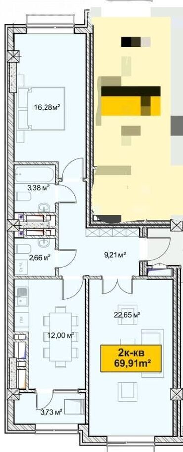 меняю квартиру на участок: 2 комнаты, 70 м², Элитка, 14 этаж, ПСО (под самоотделку)