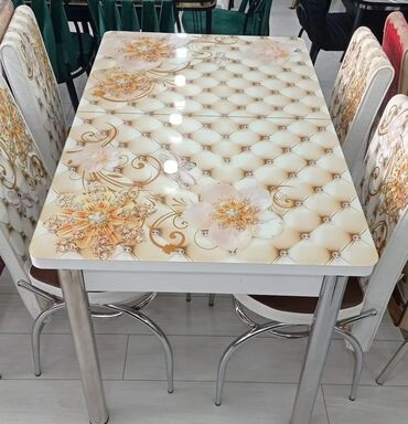 Masa və oturacaq dəstləri: Mətbəx üçün, Yeni, Açılan, Dördbucaq masa, 4 stul — 6