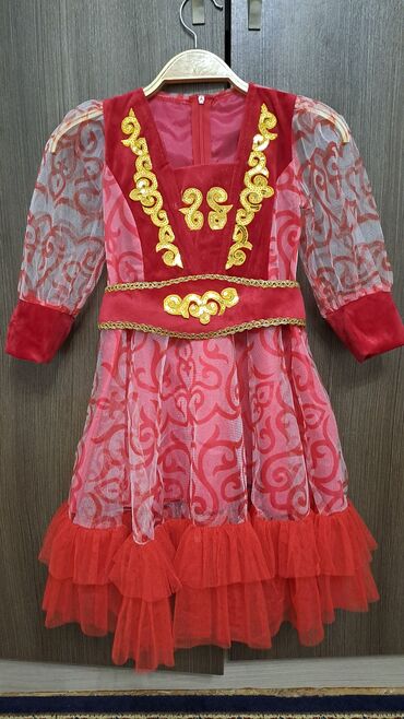 сапоги женск: Детское платье, цвет - Красный, Новый