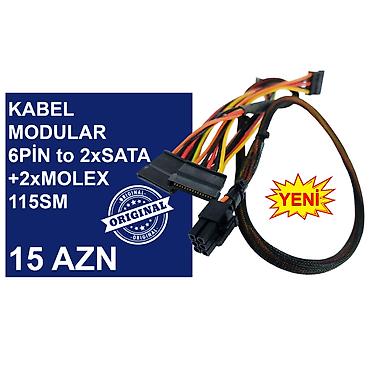 6 pin: Kabellər "6PİN MALE to 8PİN MALE/MOLEX/SATA Original” MƏHSULLAR TAM — 3