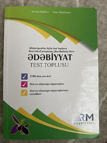 Testlər: Ədəbiyyat RM test toplusu,səliqelidir,heç bir zedesi yoxdur, 13,8₼ — 1