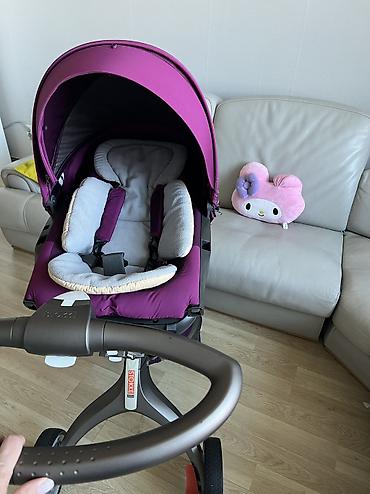 стокки коляска: Коляска, Stokke, цвет - Фиолетовый, Б/у, Самовывоз, Платная доставка — 3