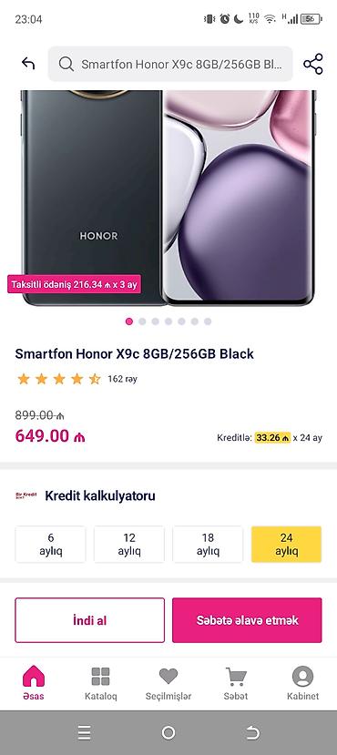 htc desire 10: Honor X9c, 256 GB, rəng - Qara, Kredit — 2