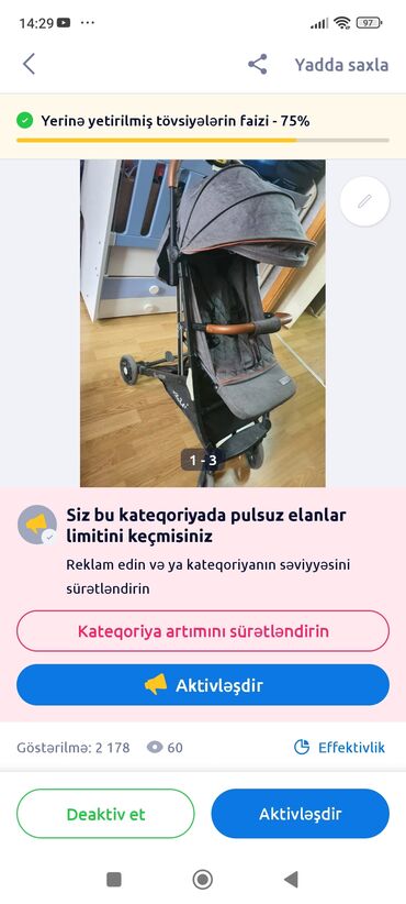 baby jogger city uşaq gəzinti arabası: Klassik gəzinti arabası, İşlənmiş, Ünvandan götürmə, Ödənişli çatdırılma