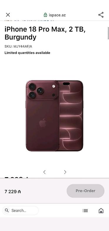 ipad pro 2018: IPhone 18 Pro Max, Bordo, Simsiz şarj — 1