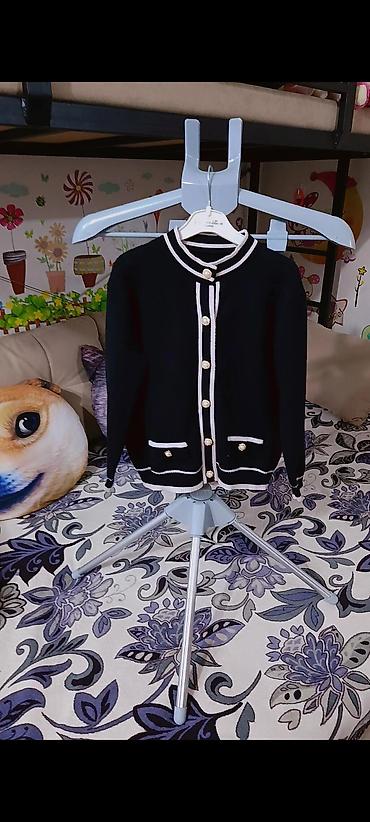 Детский кардиган/жакет в стиле Chanel - Цвет: глубокий черный с at lalafo.kg Детский кардиган/жакет в стиле Chanel - Цвет: глубокий черный с