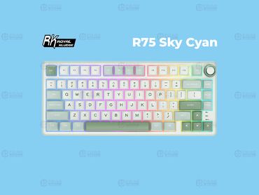 ноут 8: Клавиатура Royal Kludge R75 Sky Cyan (Silver Switch) Представляем
