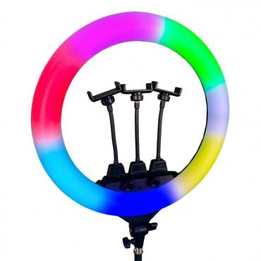 лампы на батарейках: Кольцевая RGB лампа MJ-45 (45СМ) Самая яркая цветная кольцевая лампа