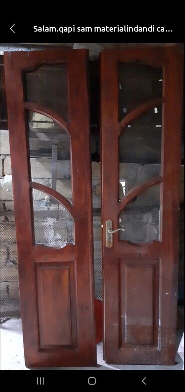 ikinci əl seyf qapı: Şam ağacından qapı dəsti - Material: təbii şam ağacı - Rəng: tünd