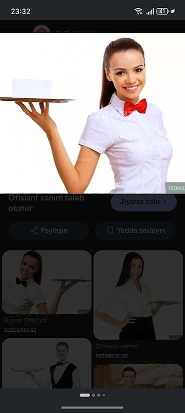 sumqayitda resdarana: Ofisiant tələb olunur, Restoran, İstənilən yaş, Təcrübəsiz — 1