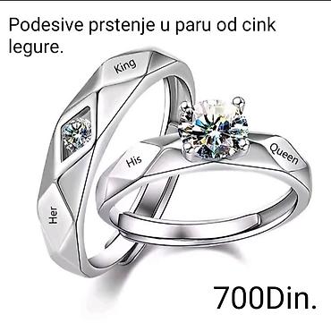 nakit six beograd: Podesivi prstenovi za parove od cink legure. - Set od 2 prstena — 1