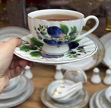 caydanlar: Çay dəsti, rəng - Ağ, Farfor — 1