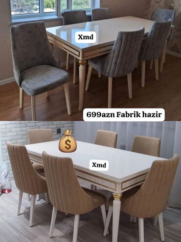 Masa və oturacaq dəstləri: Yeni, 6 stul