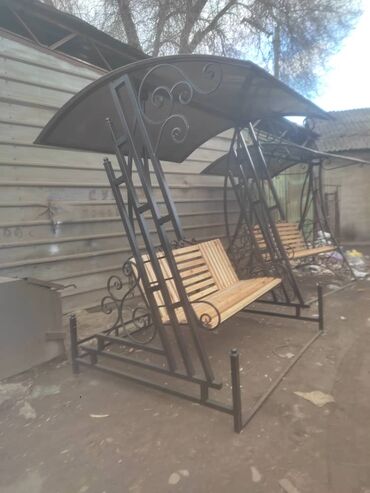 Садовые качели: Садовые качели Металл, Со спинкой, С крышей — 17