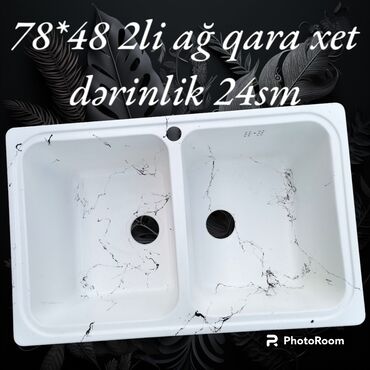 Mətbəx çanaqları: Yeni Dairəvi Mətbəx çanağı, Şkafsız, Akril — 19