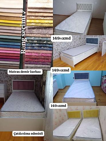 dəmir setka: Tək nəfərlik çarpayı və matrasslar - Rəng seçimi: müxtəlif parça və — 3