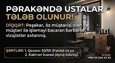 serbiyada is: Bərbər tələb olunur, Faiz, 3-5 illik təcrübə, Forma — 1